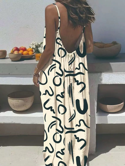 Womens Strappy Backless Maxi Dress
