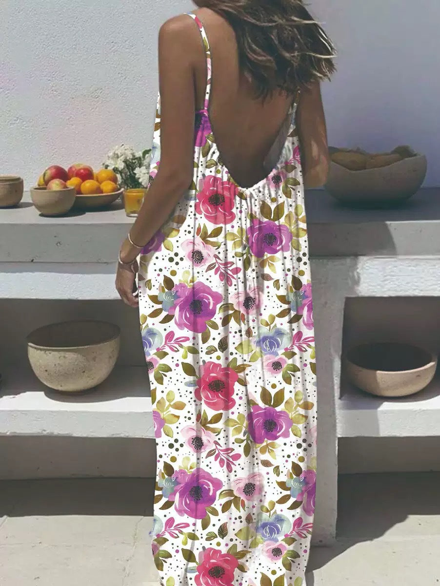 Womens Strappy Backless Maxi Dress