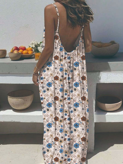 Womens Strappy Backless Maxi Dress
