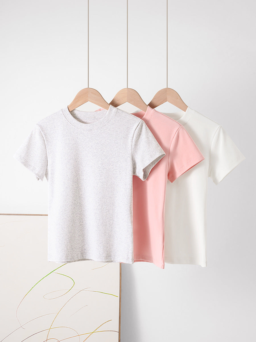 Womens Stretch Slim Fit Round Neck T-Shirt