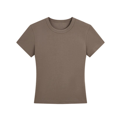 Womens Stretch Slim Fit Round Neck T-Shirt