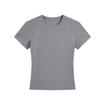Womens Stretch Slim Fit Round Neck T-Shirt