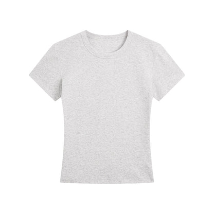 Womens Stretch Slim Fit Round Neck T-Shirt