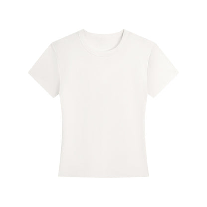 Womens Stretch Slim Fit Round Neck T-Shirt