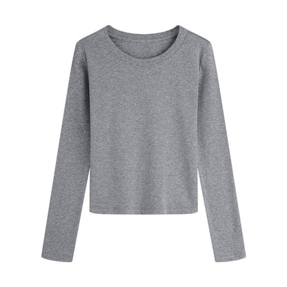 Womens Stretch Slim Fit Round Neck T-Shirt