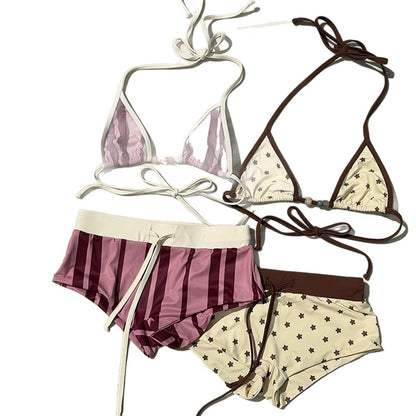 Womens Striped Bikini Set