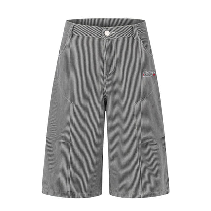 Womens Striped Embroidered Casual Pants