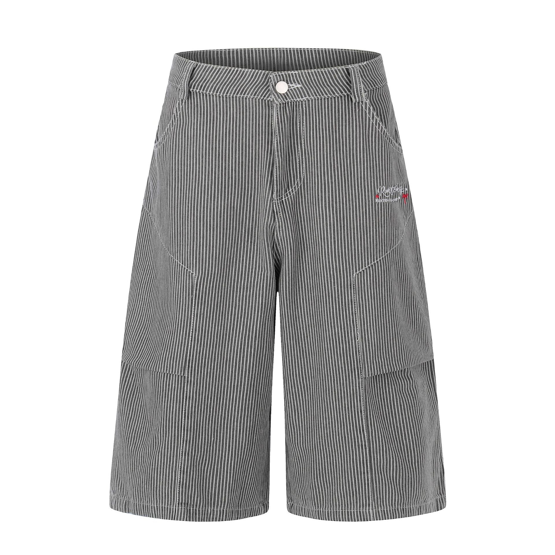 Womens Striped Embroidered Casual Pants