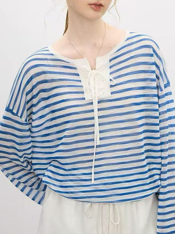 Womens Striped Knit Sweater