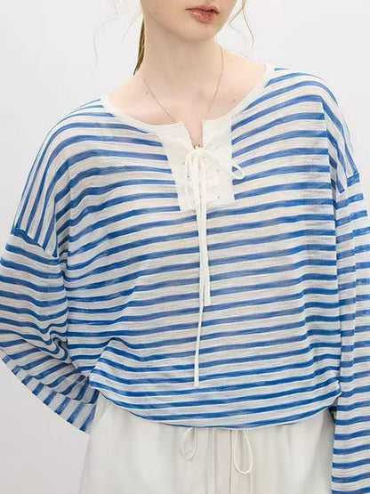 Womens Striped Knit Sweater