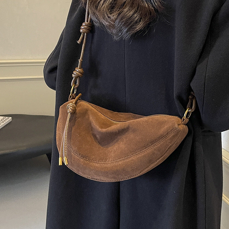 Womens Suede Crossbody Bag