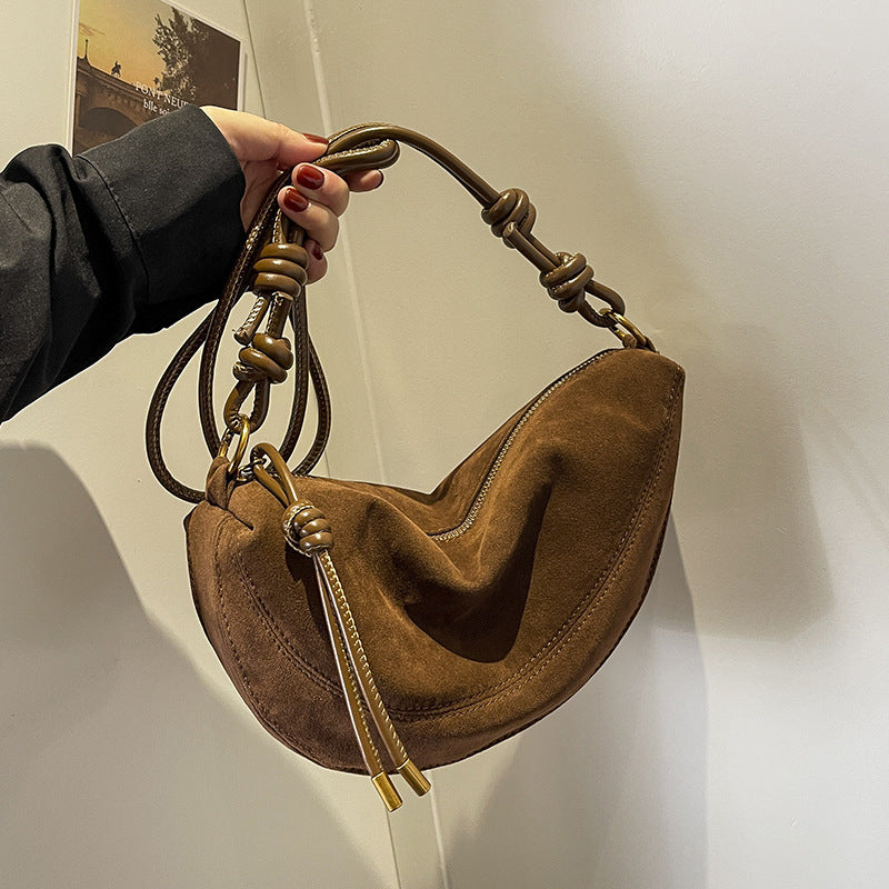 Womens Suede Crossbody Bag