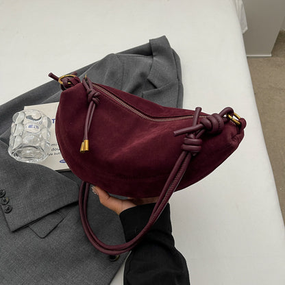 Womens Suede Crossbody Bag