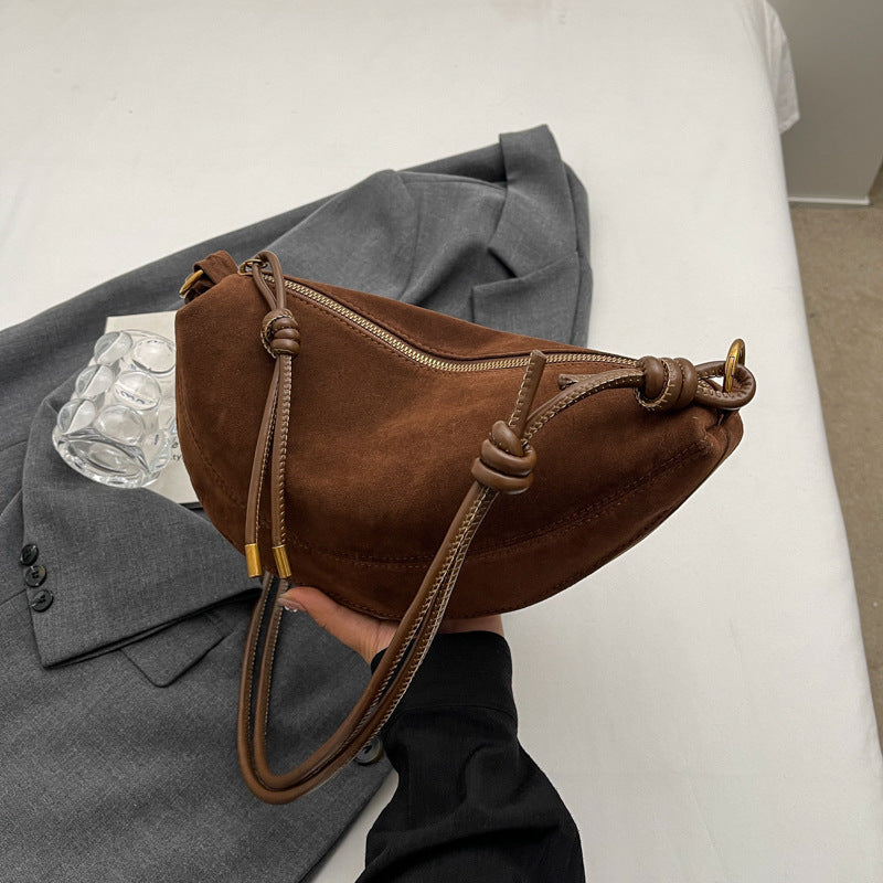 Womens Suede Crossbody Bag