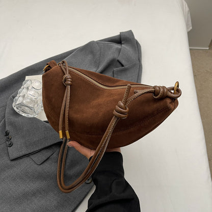 Womens Suede Crossbody Bag