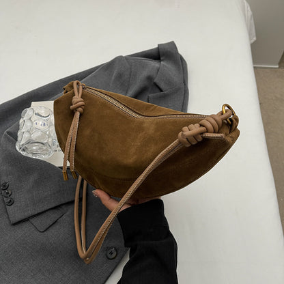 Womens Suede Crossbody Bag
