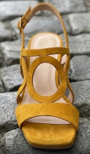 Womens Suede High Heeled Sandals