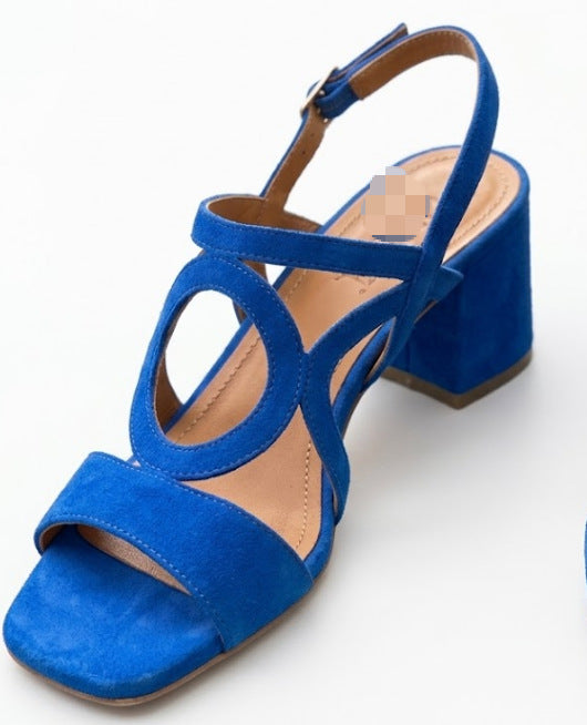 Womens Suede High Heeled Sandals
