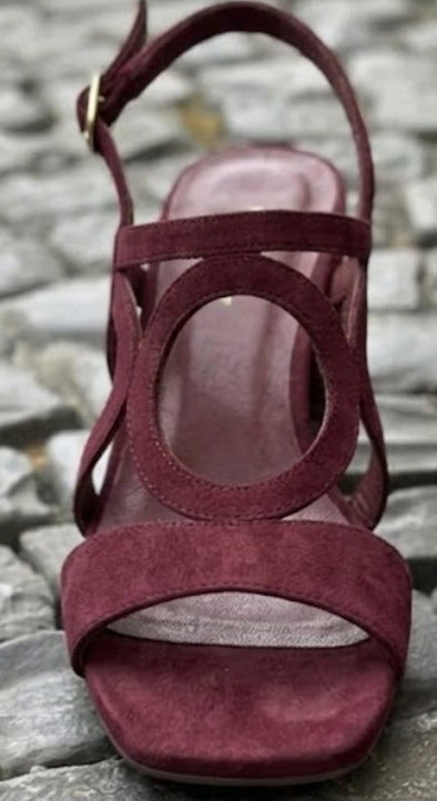 Womens Suede High Heeled Sandals
