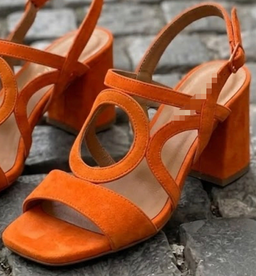 Womens Suede High Heeled Sandals