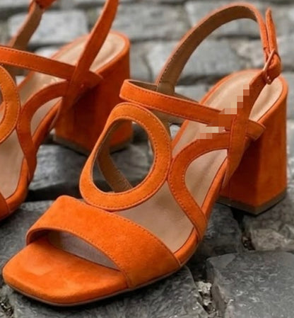Womens Suede High Heeled Sandals