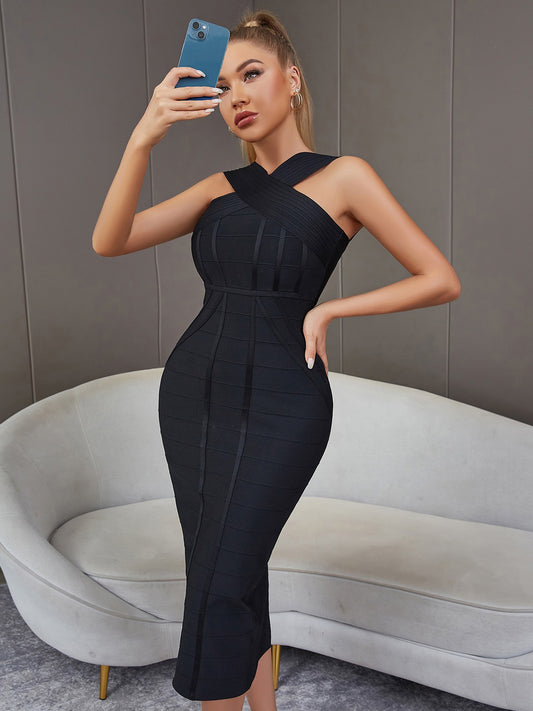 Womens Suspender Bodycon Dress