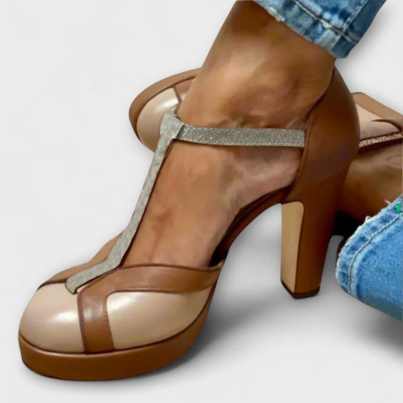 Womens T-Strap High Heel Shoes