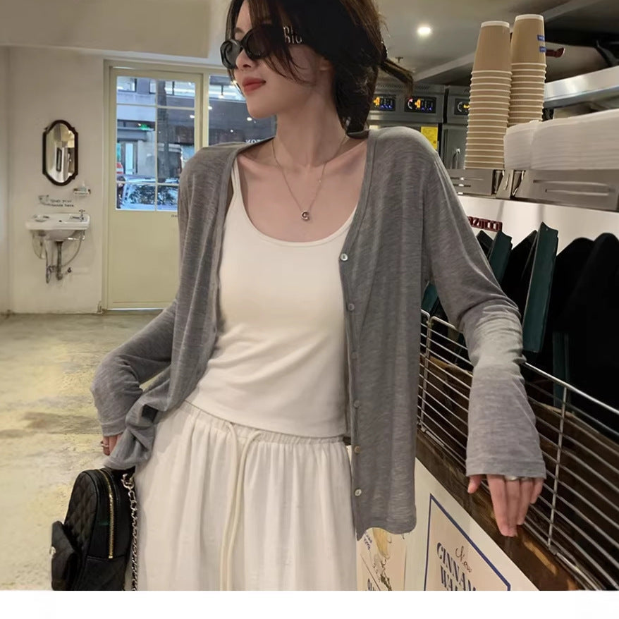 Womens Tencel Knit Cardigan