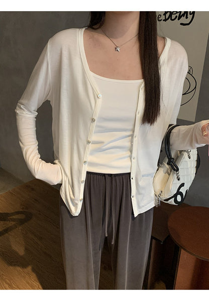 Womens Tencel Knit Cardigan