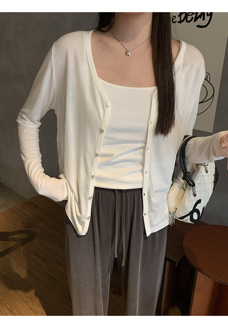 Womens Tencel Knit Cardigan