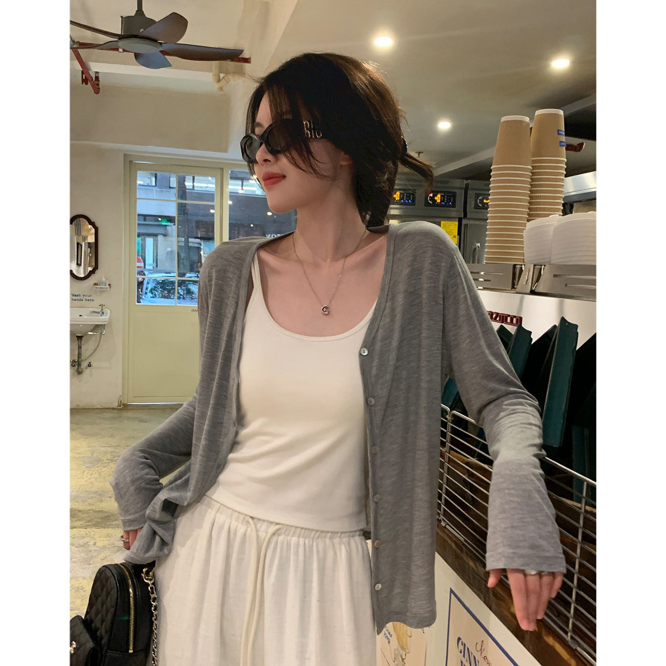 Womens Tencel Knit Cardigan