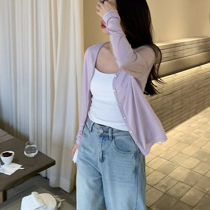 Womens Tencel Knit Cardigan