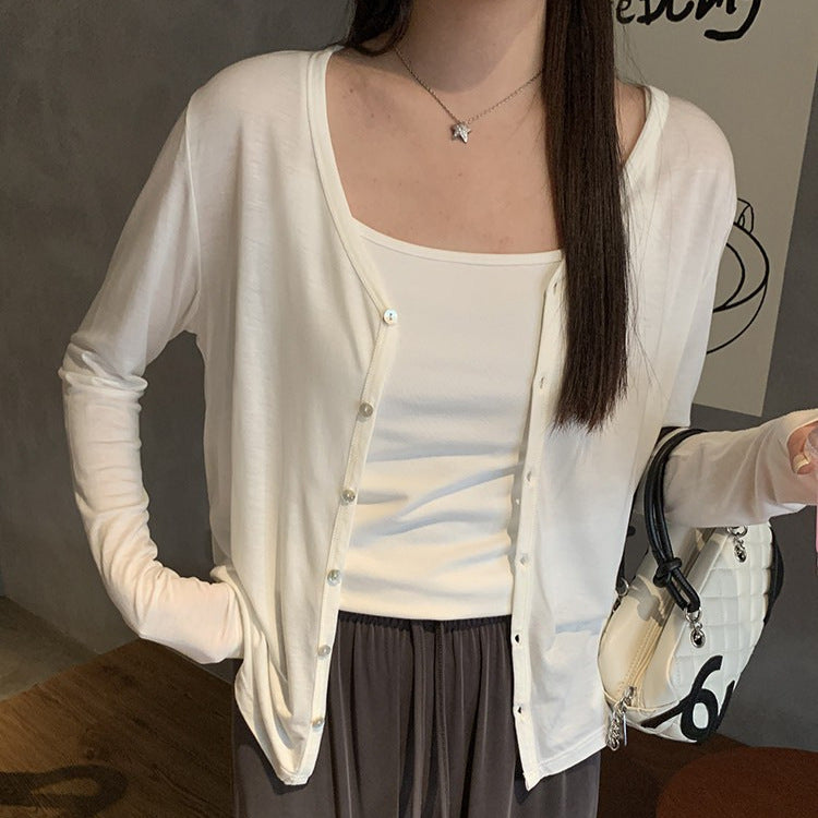 Womens Tencel Knit Cardigan