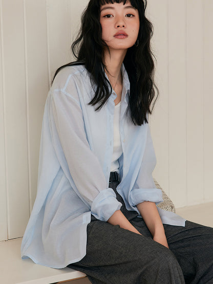 Womens Tencel Linen Button Down Shirt