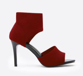 Womens Thin Heel Fish Mouth Sandals