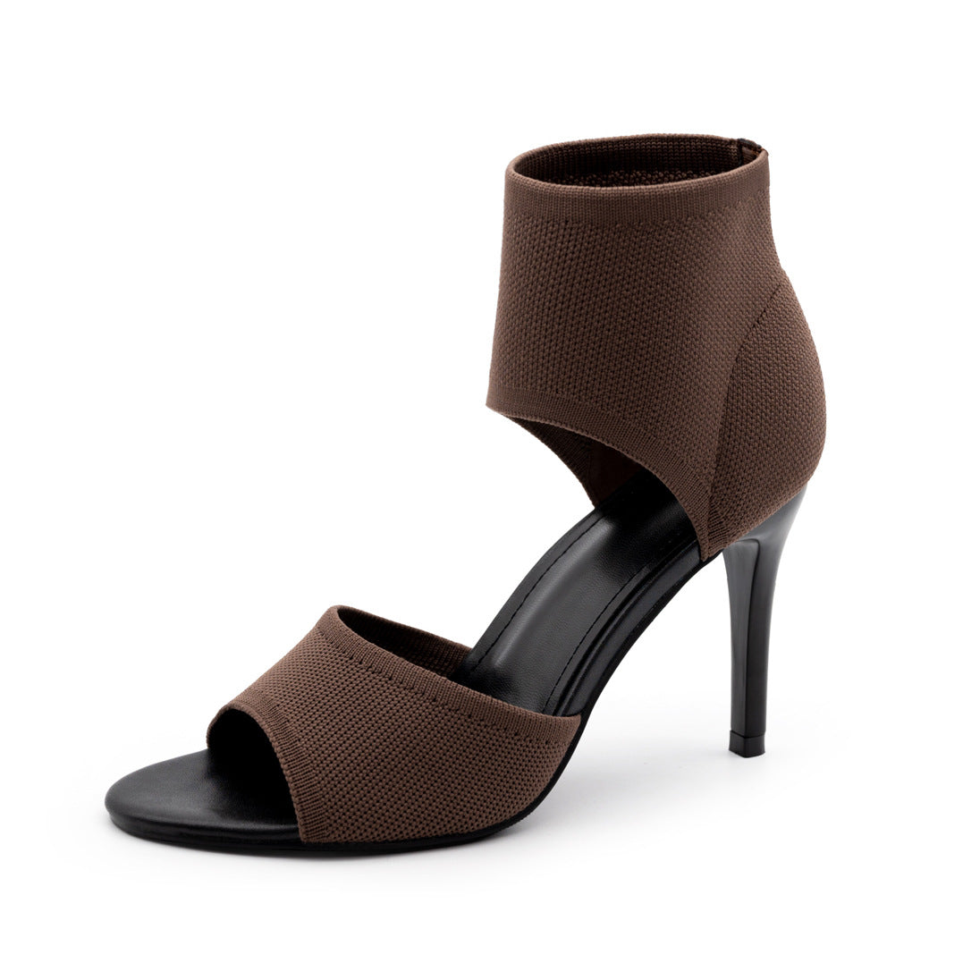 Womens Thin Heel Fish Mouth Sandals