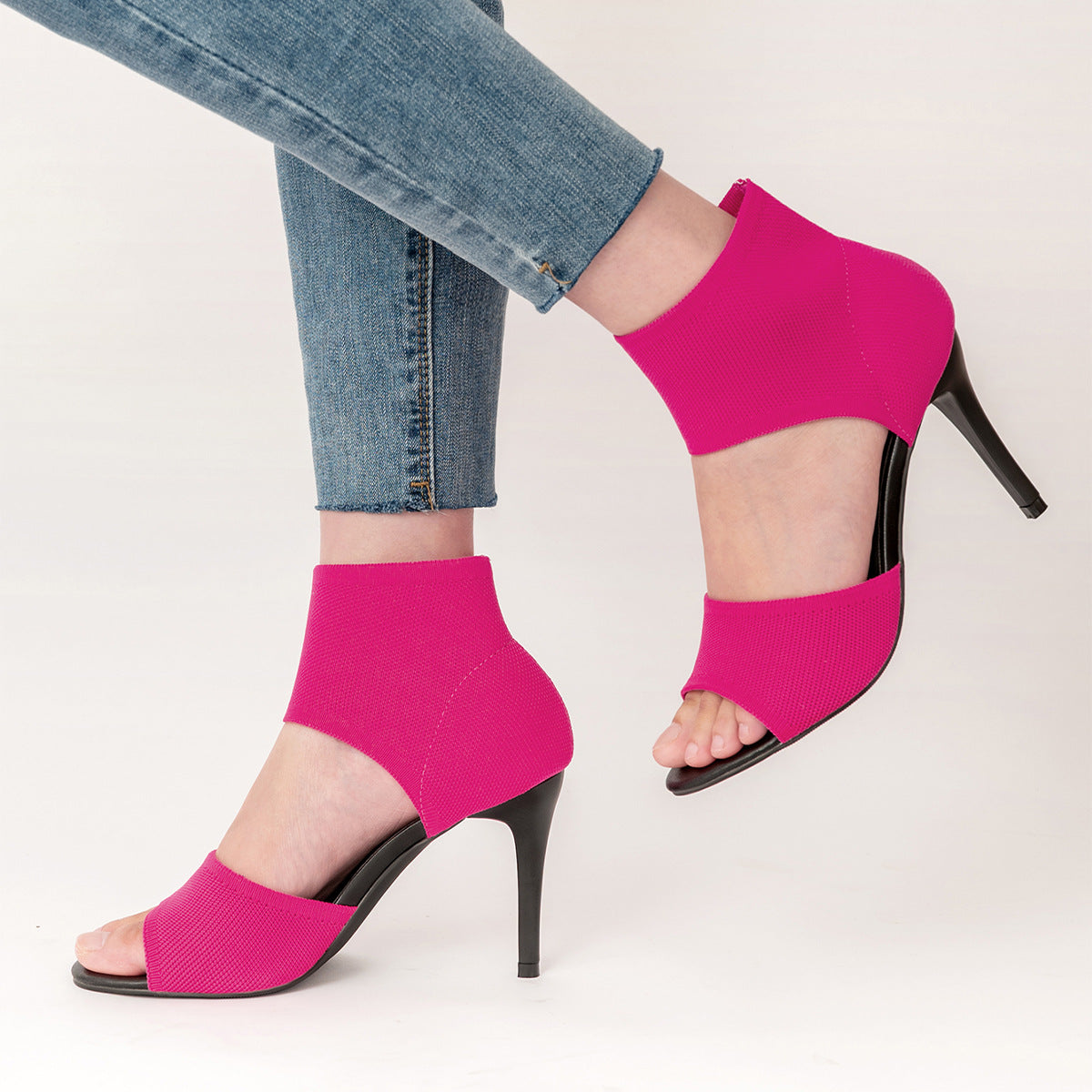 Womens Thin Heel Fish Mouth Sandals