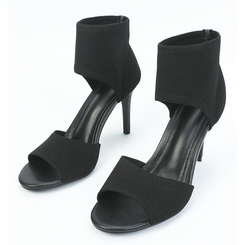 Womens Thin Heel Fish Mouth Sandals