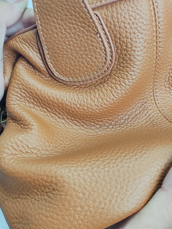 Womens Top-Layer Cowhide Dumpling Handbag