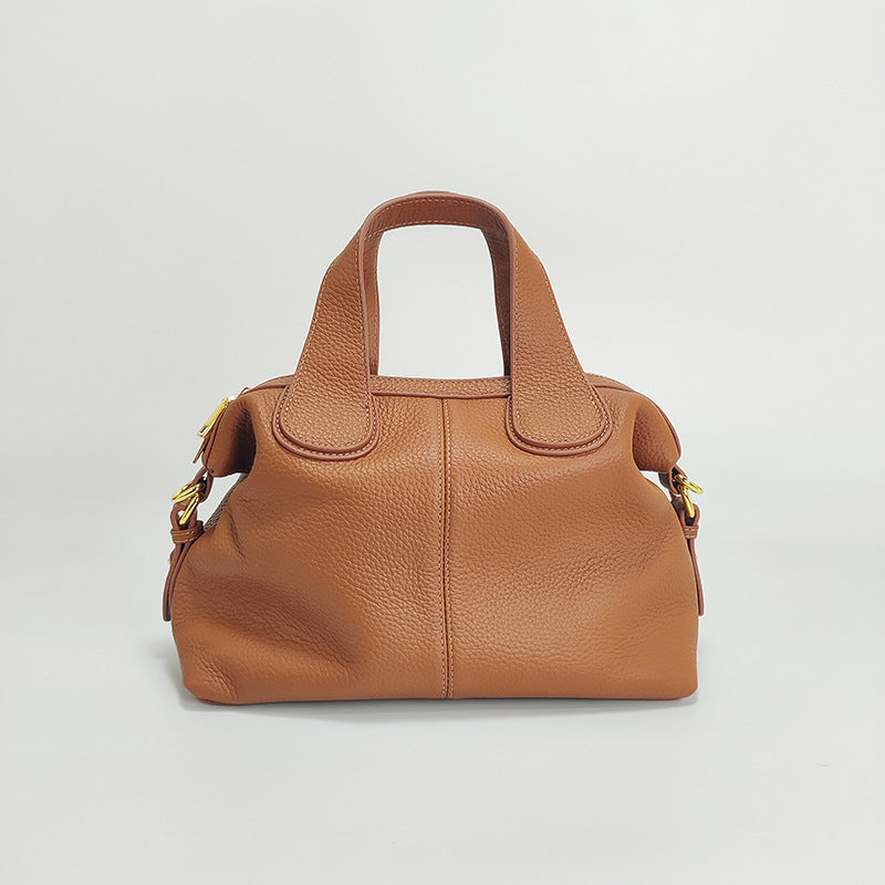 Womens Top-Layer Cowhide Dumpling Handbag