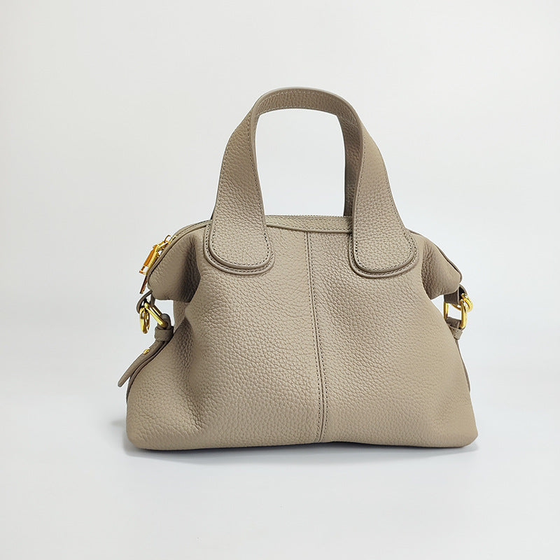 Womens Top-Layer Cowhide Dumpling Handbag