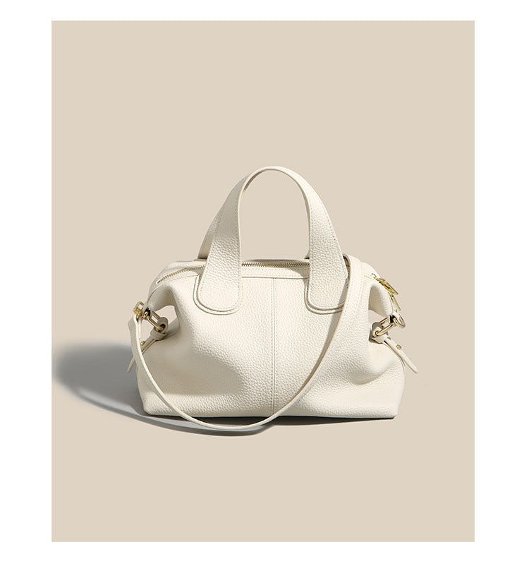 Womens Top-Layer Cowhide Dumpling Handbag