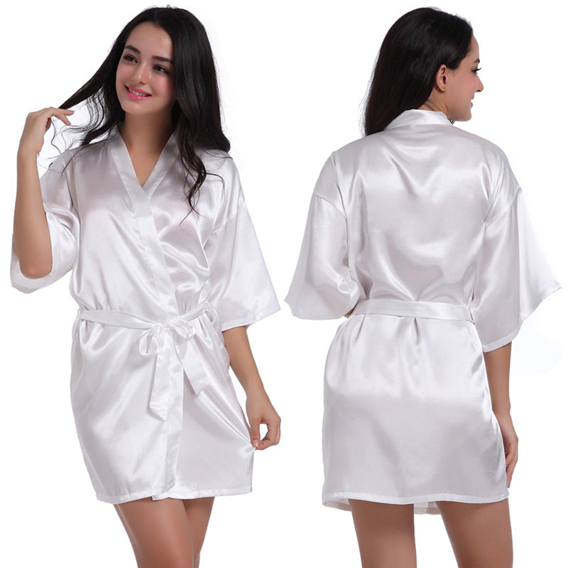 Womens Twisted Satin Nightgown Bathrobe