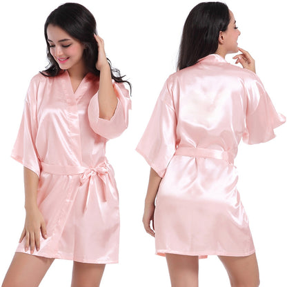 Womens Twisted Satin Nightgown Bathrobe