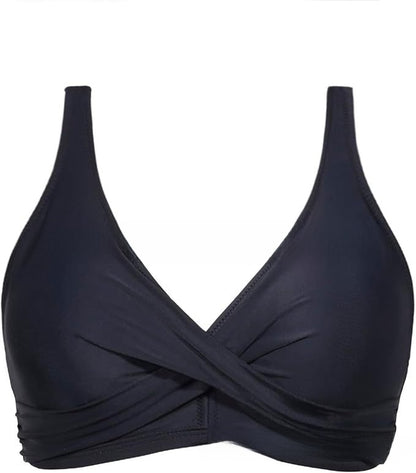 Womens Two Piece Solid Color Bikini Swimsuit