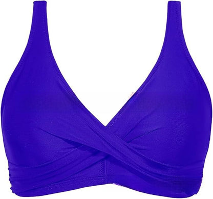 Womens Two Piece Solid Color Bikini Swimsuit