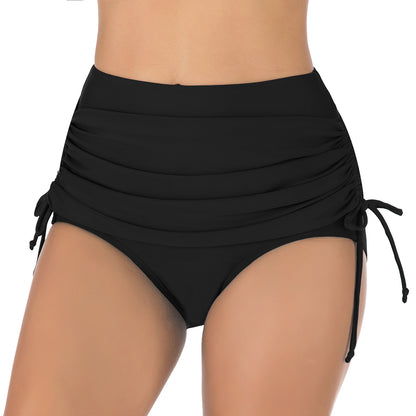Womens Two-Piece Swim Dress Adjustable High-Waisted Quick-Dry Swimsuit