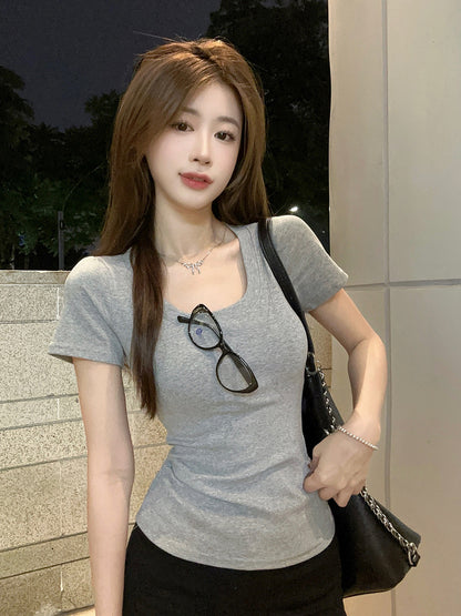 Womens U-Neck Short-Sleeve T-Shirt