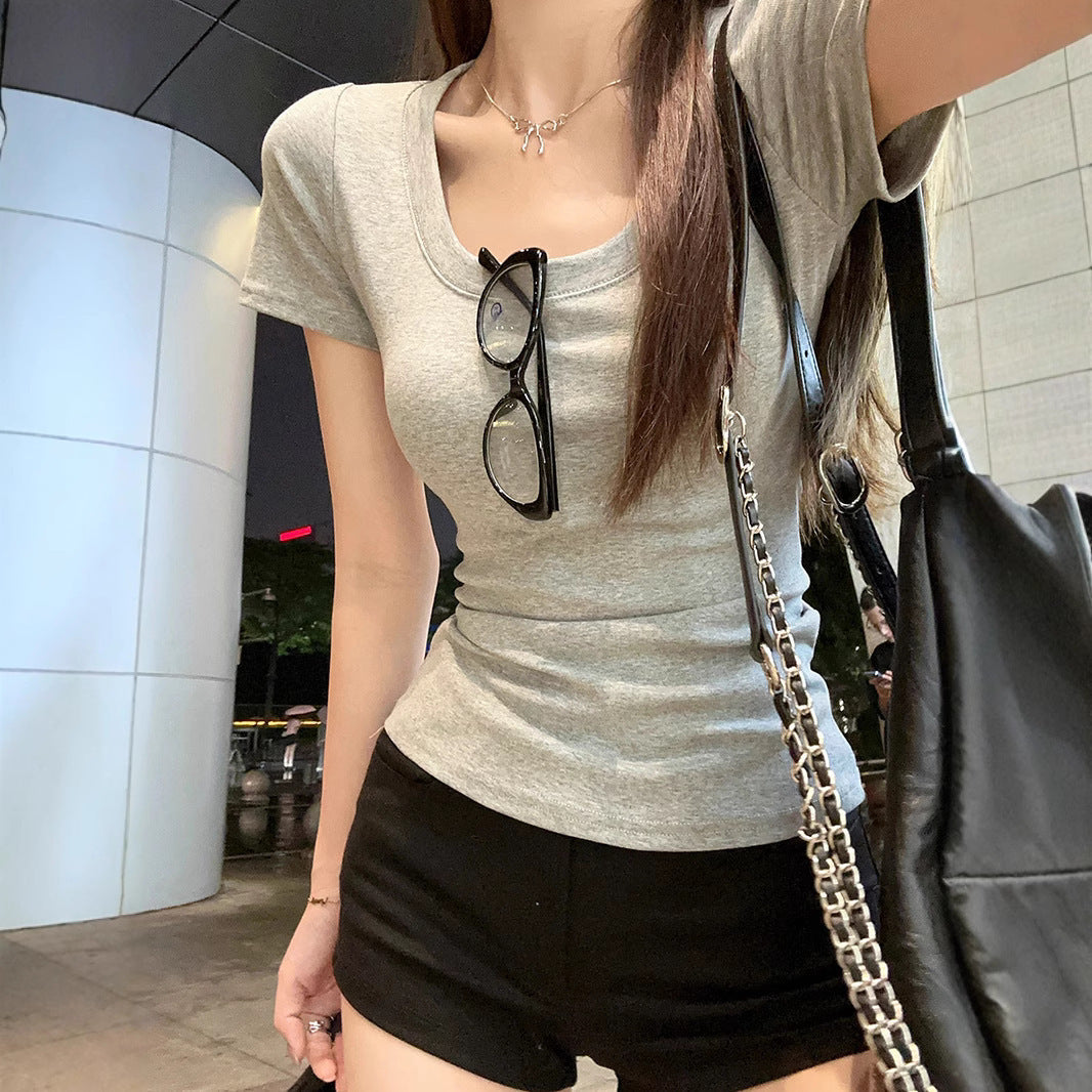 Womens U-Neck Short-Sleeve T-Shirt