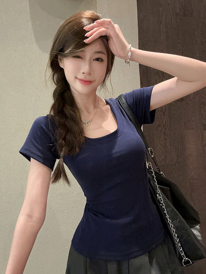 Womens U-Neck Short-Sleeve T-Shirt